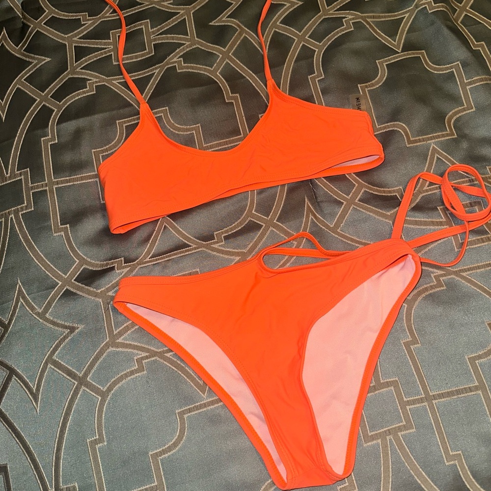 NWOT Bright Orange Bikini Set